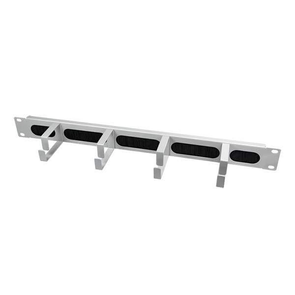 Logilink OR106G 19" kábelvezető rúd 4 fém konzollal és kefecsíkkal, világosszürke