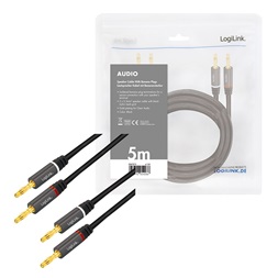 Logilink CA1211 Audio kábel, 2x2 Banán csatlakozó, fém, 5 m