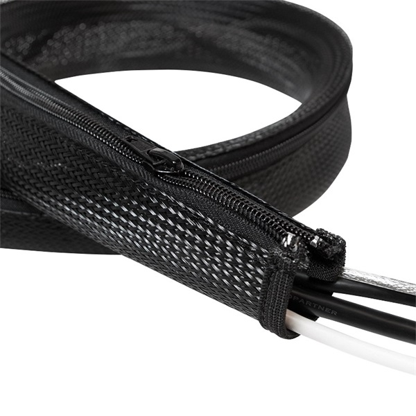 Logilink KAB0046 Kábelhüvely (cipzár), poliészter, fekete, 1 m