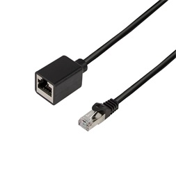 Logilink CQX073S Patch kábelhosszabbító prémium, Cat.6A, S/FTP, fekete, 5 m
