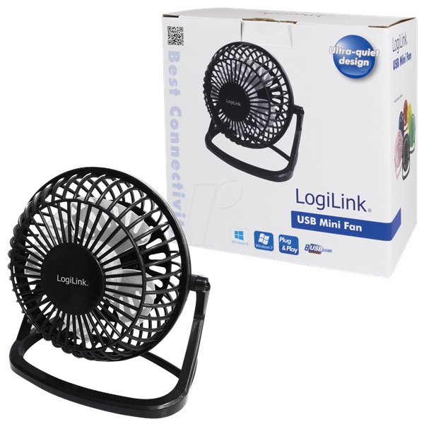 LogiLink UA0192 fekete, 9 cm, sebességfokozat száma:1, asztali ventilátor