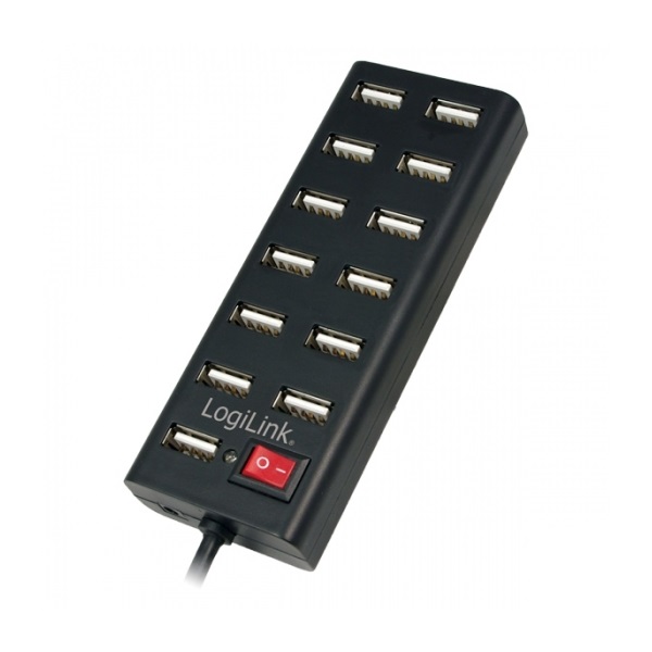 LogiLink UA0126 USB 2.0 13 portos hub ki/be kapcsolóval