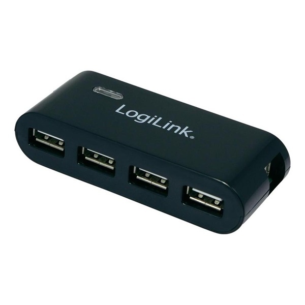 Logilink UA0085 USB 2.0-ás 4 portos hub, táppal, fekete