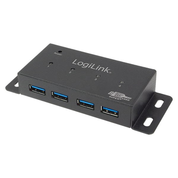 Logilink UA0149 USB 3.0 hub, 4 portos, fém ház
