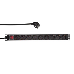Logilink PDU9C02 19" PDU 9-es CEE 7/3, kapcsolóval