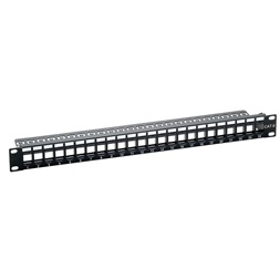 Logilink NK4043 19" Patch panel 24 Keystone jack csatlakozóhoz, 1U, fekete