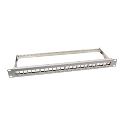 Logilink NK4041 19" Patch panel 24 Keystone jack csatlakozóhoz, 1U, szürke