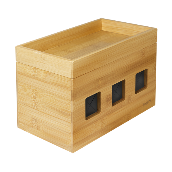 Logilink KAB0076 Kábeldoboz, 255x140x165 mm, bambusz
