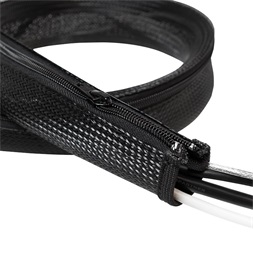 Logilink KAB0048 Kábelhüvely (cipzár), poliészter, fekete, 1 m