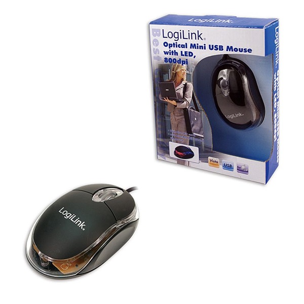 Logilink ID0010 Mini USB-s Optikai Egér leddel, 800dpi