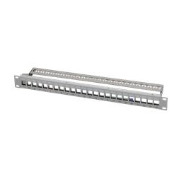 Logilink NK4057 19" Patch panel 24 keystone csatlakozóhoz, hátsó kábelkezelővel