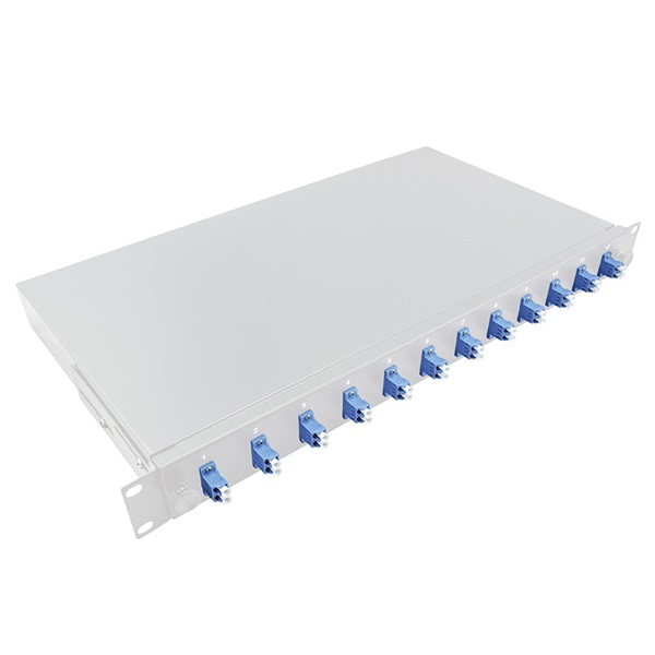Logilink F12LC2G Optilkai kábel elosztó 19" (ODF) LC-DX 12 P, szürke