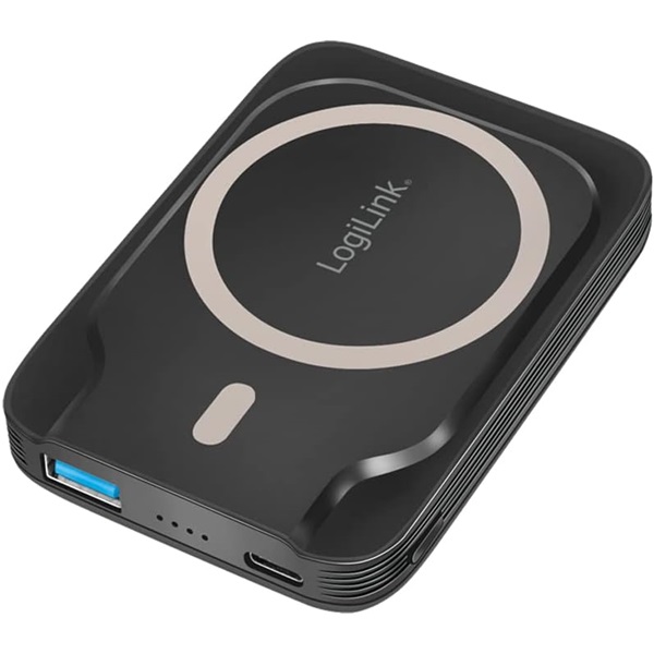 Logilink PA0287 Power bank 5000 mAh, vezeték nélküli töltés, USB-C PD 3.0 + USB-A QC 3.0