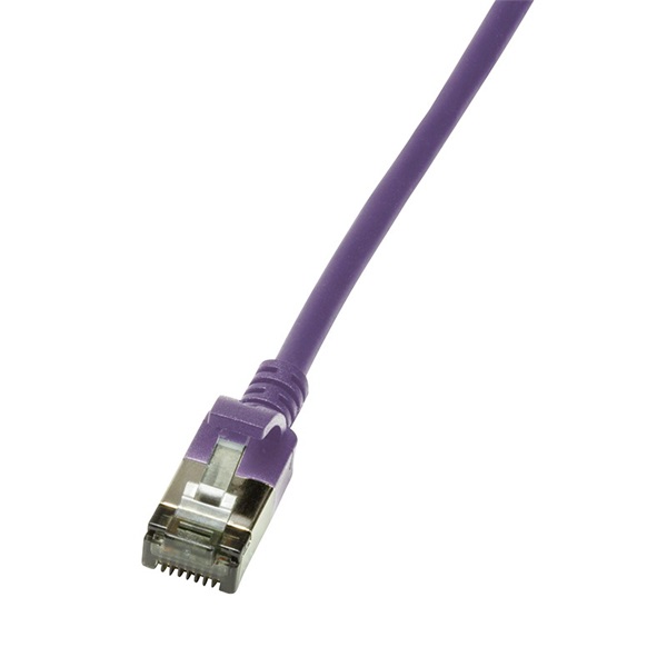 Logilink CQ9019S Patch cable Cat.6A STP TPE SlimLine violet 0,3m