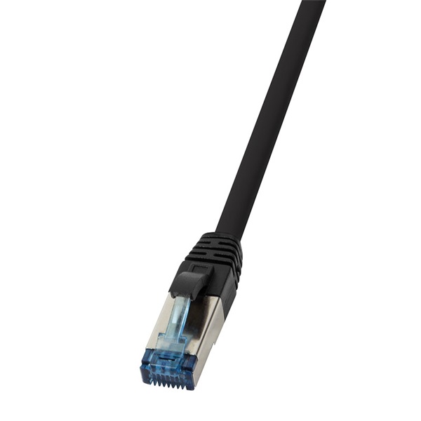 Logilink CQ6055S Patch kábel, PUR, Cat.6A, S/FTP, fekete, 2 m
