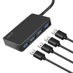 Logilink UA0396 USB 3.2 Gen1, 4 portos hub, fekete