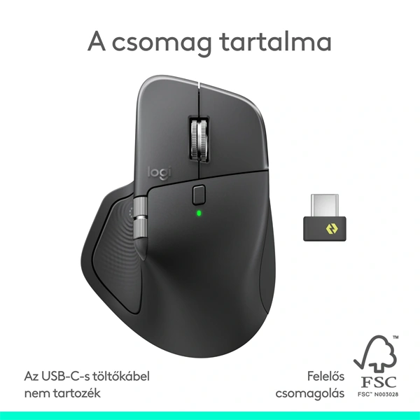 Logitech MX Master 4 vezeték nélküli grafitszürke egér