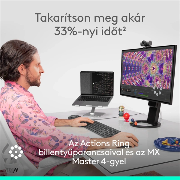 Logitech MX Master 4 vezeték nélküli halványszürke egér