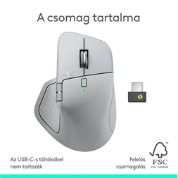 Logitech MX Master 4 vezeték nélküli halványszürke egér
