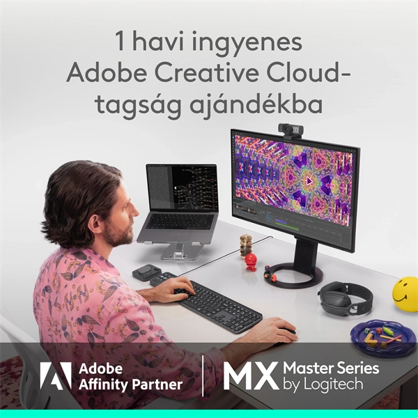 Logitech MX Master 4 vezeték nélküli halványszürke egér