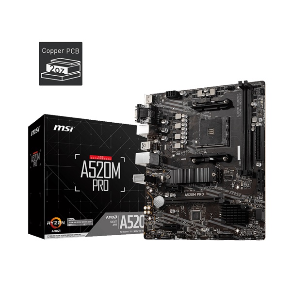 MSI A520M PRO AMD A520 AM4 mATX alaplap