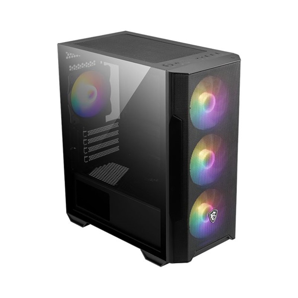 MSI FORGE M100R (táp nélküli) ablakos 4xARGB fekete mATX ház