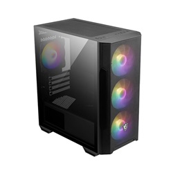 MSI FORGE M100R (táp nélküli) ablakos 4xARGB fekete mATX ház