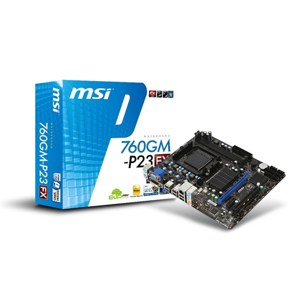 MSI 760GM-P23 (FX)  AMD 760G/SB710 SocketAM3+ mATX alaplap