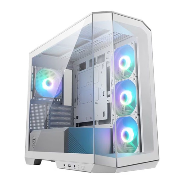 MSI PANO M100R PZ WHITE ARGB (táp nélküli) ablakos mATX ház