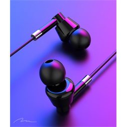 Media-Tech MT3609K USB-C mikrofonos fekete fülhallgató