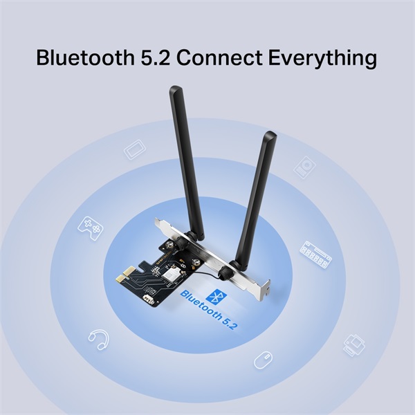 Mercusys MA86XE AXE5400 Wi-Fi 6E Bluetooth 5.2 PCIe Adapter