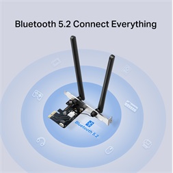Mercusys MA86XE AXE5400 Wi-Fi 6E Bluetooth 5.2 PCIe fekete adapter