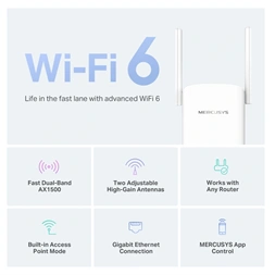 Mercusys ME60X AX1500 fehér Wi-Fi 6 lefedettség növelő