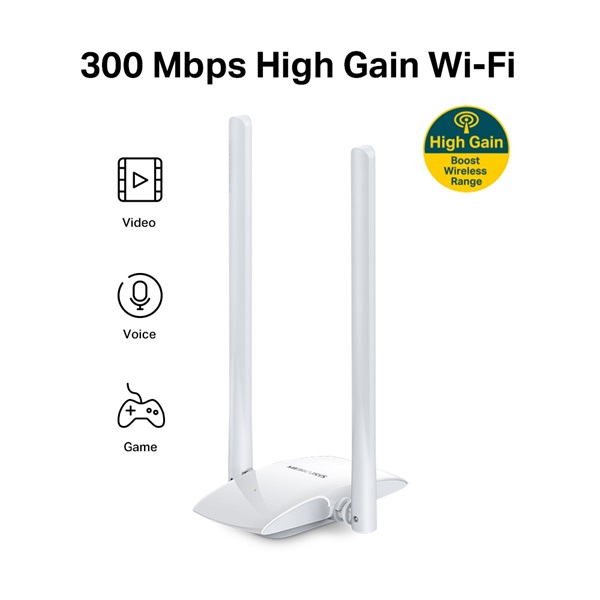 Mercusys MW300UH 300Mbps nagy nyereségű vezeték nélküli USB adapter