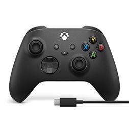 Microsoft 1V8-00002 Xbox Series X|S/Xbox One vezeték nélküli fekete kontroller + USB-C kábel