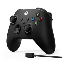 Microsoft 1V8-00002 Xbox Series X|S/Xbox One vezeték nélküli fekete kontroller + USB-C kábel