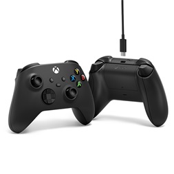 Microsoft 1V8-00002 Xbox Series X|S/Xbox One vezeték nélküli fekete kontroller + USB-C kábel