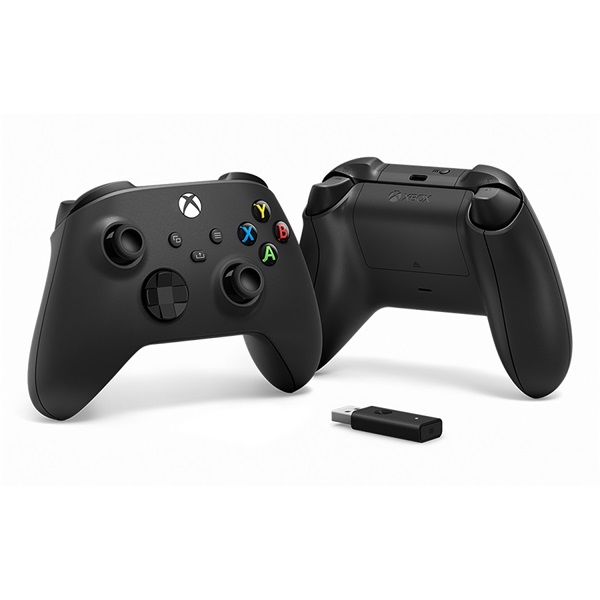 Microsoft Xbox fekete vezeték nélküli kontroller + Windows 10 USB adapter