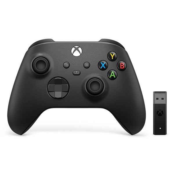 Microsoft Xbox fekete vezeték nélküli kontroller + Windows 10 USB adapter