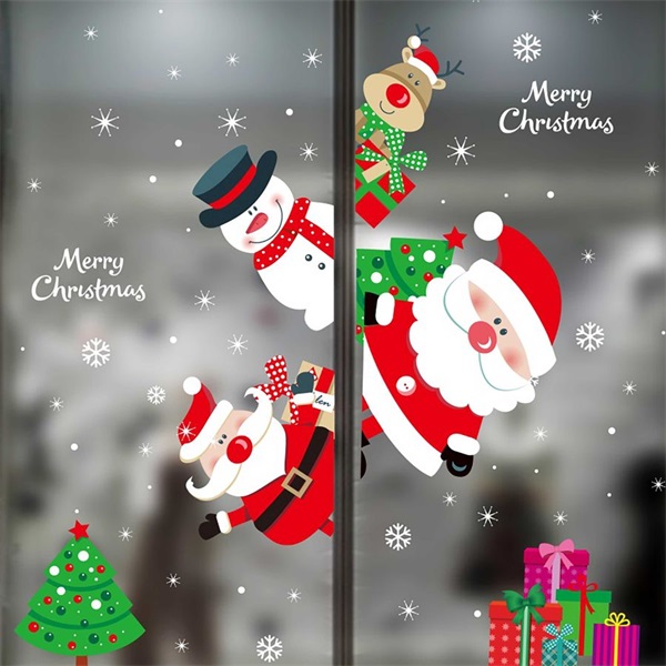 Iris Mikulás és ajándék mintás/35x50cm páraálló karácsonyi ablakdísz