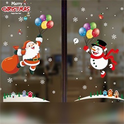 Iris Mikulás és hóember mintás/35x50cm páraálló karácsonyi ablakdísz