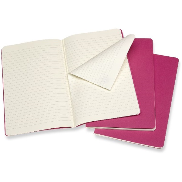 Moleskine Cahier CH016D17 3db/csomag élénk pink "L" vonalas jegyzetfüzet