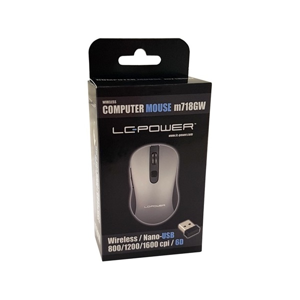Mouse LC Power LC-M718GW egér - Fekete/Antracit