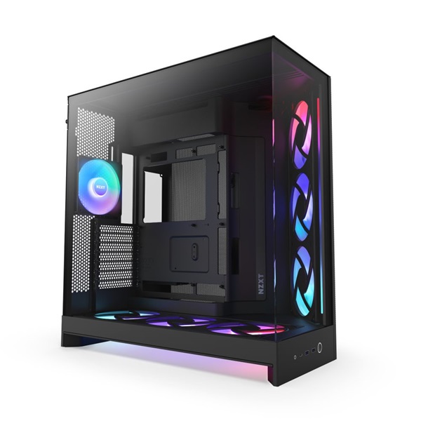 NZXT H9 Flow 2025 fekete (táp nélküli) ablakos ATX ház
