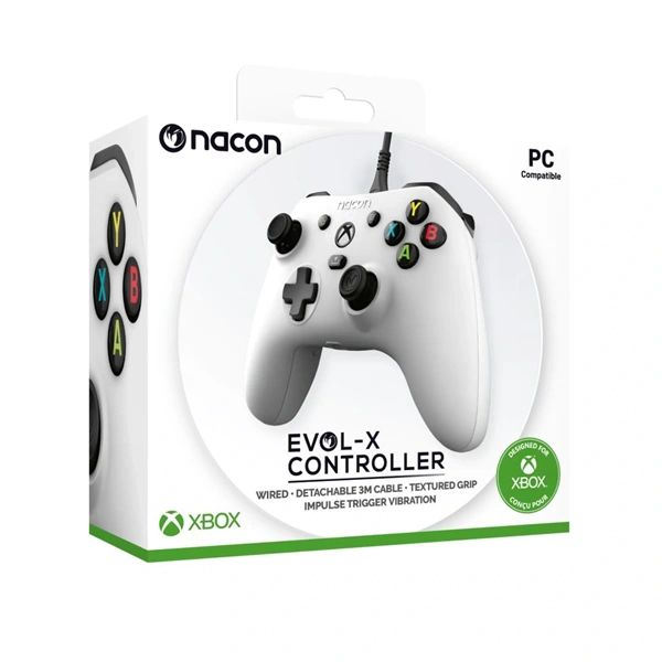 Nacon 2808829 Evol-X Xbox One/Xbox Series vezetékes fehér kontroller