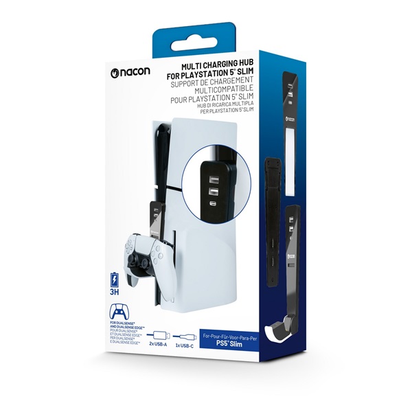 Nacon 2809193 PS5 Slim fekete kontrollertöltő HUB