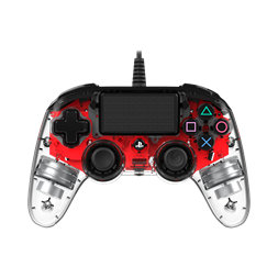 Nacon 2804955 Compact PS4 vezetékes átlátszó-halványpiros kontroller