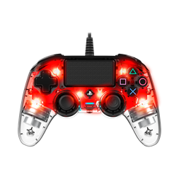 Nacon 2804955 Compact PS4 vezetékes átlátszó-halványpiros kontroller