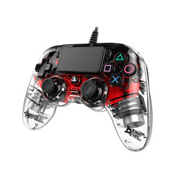 Nacon 2804955 Compact PS4 vezetékes átlátszó-halványpiros kontroller