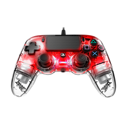 Nacon 2804955 Compact PS4 vezetékes átlátszó-halványpiros kontroller